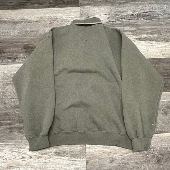 Vintage 90s Norm Thompson Green Cream Mens‎ M Coogi Style Collared Sweatshirt - Picture 3 of 8